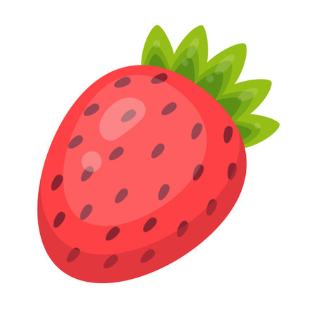Ripe strawberry. Vector illustration in flat styleのイラスト素材