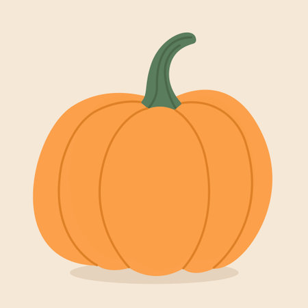 Ripe autumn pumpkin. Hand-drawn. Vector illustration in flat style.のイラスト素材