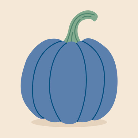 Ripe autumn pumpkin. Hand-drawn. Vector illustration in flat styleのイラスト素材