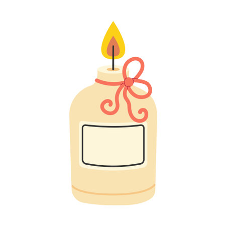 Wax candles. Aromatherapy. Home decor. Flat vector illustration isolated on a white backgroundのイラスト素材