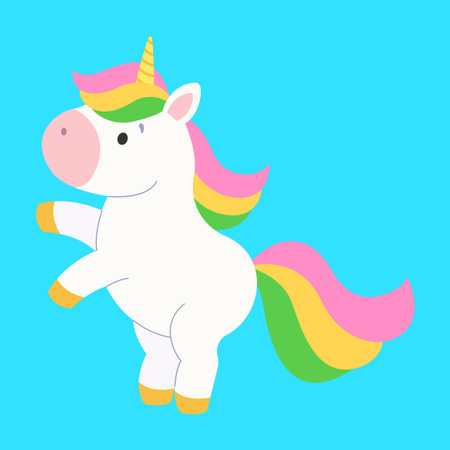 Cute unicorn. Isolated background. Flat style vector illustration.のイラスト素材