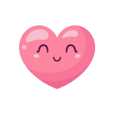 Cute cartoon heart. Isolated white background. Vector illustration...のイラスト素材