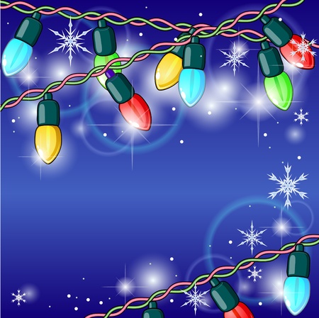 Winter holiday background with shining Christmas lightsのイラスト素材