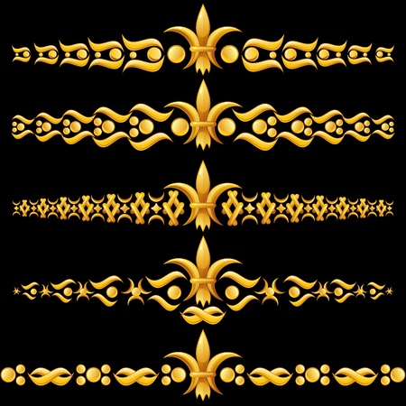Golden dividers with fleur-de-lisのイラスト素材