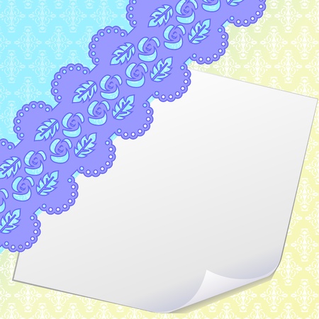 Blank sheet of paper and damaskのイラスト素材