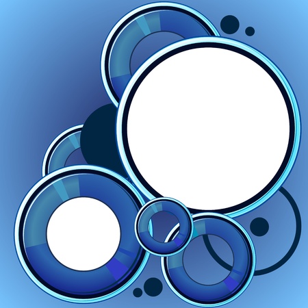 Abstract round speech bubble over dark blue backgroundのイラスト素材