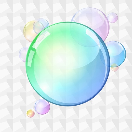 Speech bubble made of colorful soap bubbles のイラスト素材