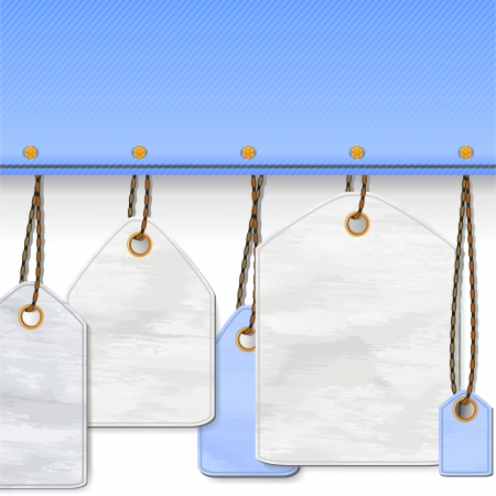 Background with denim copy space and blank tagsのイラスト素材