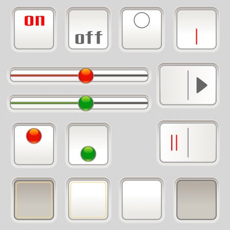 Set of sliders and buttons for user interfaceのイラスト素材