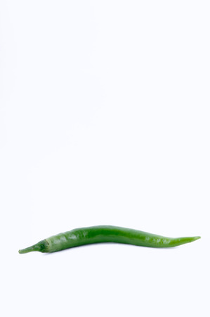 green chilli on  white background の写真素材