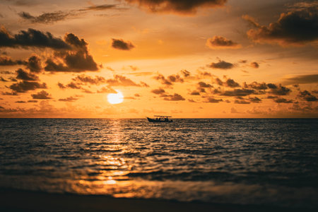 Golden Horizon: Waves Gently Kiss the Shore as the Sun Sets