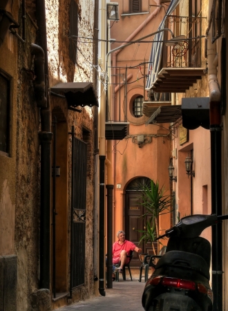 side street in Castelbuono, Sicilyのeditorial素材