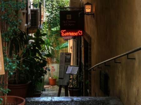 alley in Taormina, Sicilyのeditorial素材
