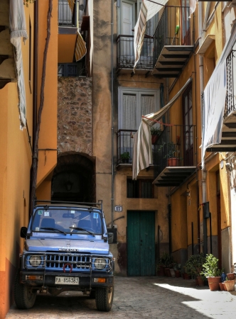 courtyard in Castelbuono, Sicilyのeditorial素材
