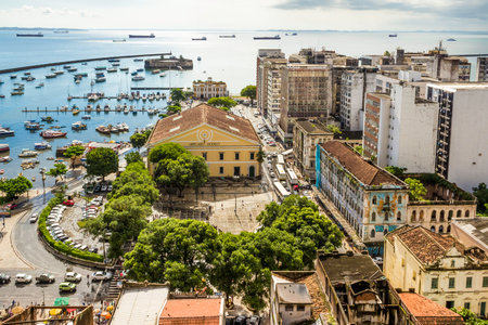 The architecture of Salvador in Bahia, Brazil.のeditorial素材