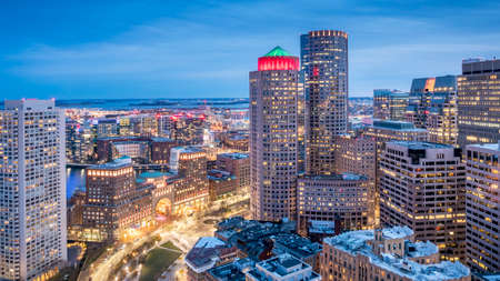 Aerial view of Boston in Massachusetts, USA.の写真素材