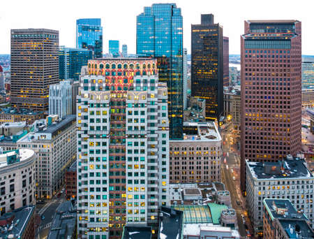 Aerial view of Boston in Massachusetts, USA.の写真素材