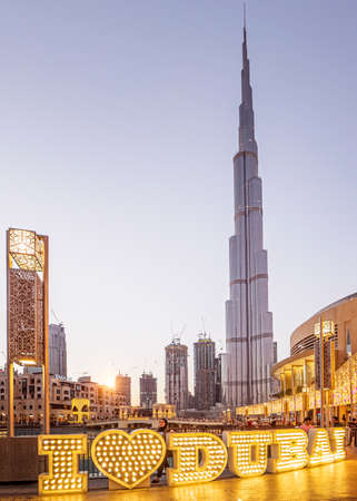 The iconic architecture of Dubai in the United Arab Emirates.のeditorial素材