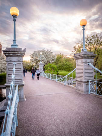 The iconic architecture of Boston at the Boston Public Garden.のeditorial素材