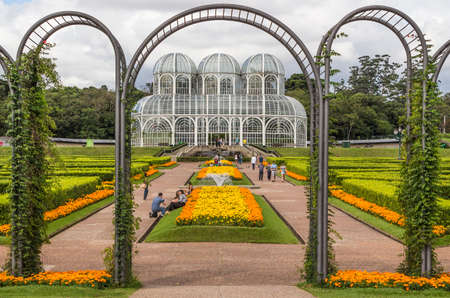 De iconic Curitiba Botanic Garden in Curitiba, Parana, Brazil.のeditorial素材