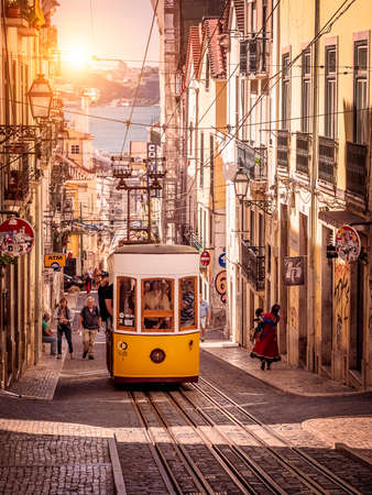 The historic architecture of Lisbon in Portugal.のeditorial素材
