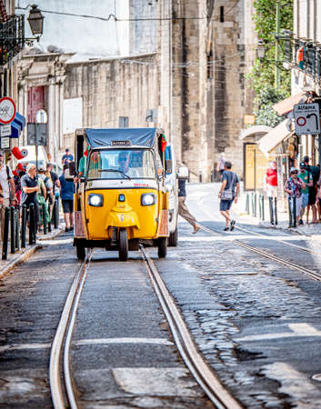 The historic architecture of Lisbon in Portugal.のeditorial素材