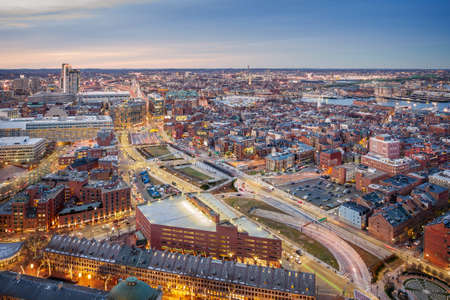 Aerial view of Boston in Massachusetts, USA.の写真素材
