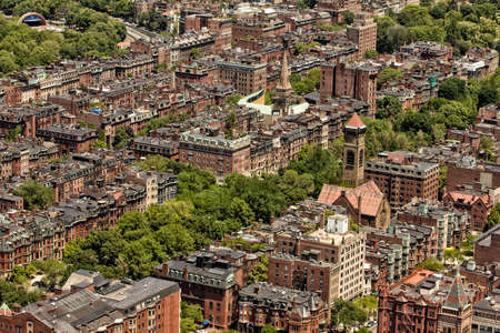 Aerial view of Boston in Massachusetts, USA.の写真素材