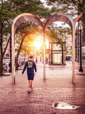 The iconic streets of Boston in Massachusetts, USA.のeditorial素材
