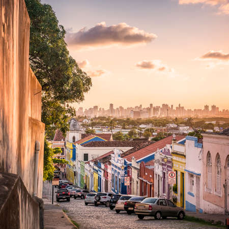 The colonial architecture of Olinda in PE, Brazil.のeditorial素材
