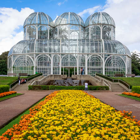 The architecture of Curitiba in Brazil at the Curitiba Botanic Garden.のeditorial素材