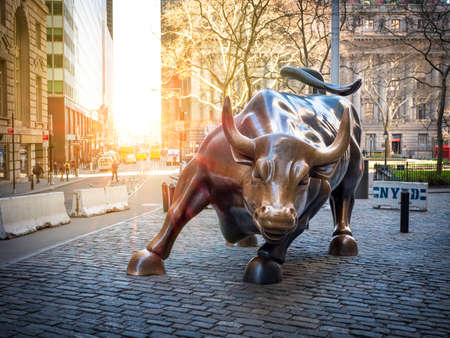 The Wall Street Bull in New York city, USA.のeditorial素材