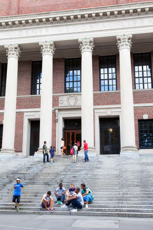The iconic architecture of Harvard University in Cambridge, MA, USA.のeditorial素材