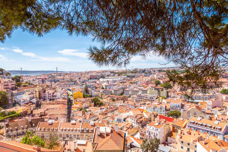 Aerial view of Lisbon in Portugal.の写真素材