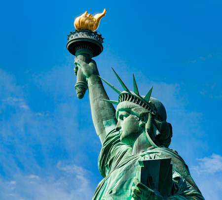 The iconic Statue of Liberty in New York city, USA.の写真素材