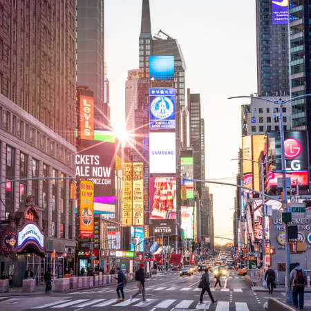 The iconic Times Square in New York city, USA.のeditorial素材