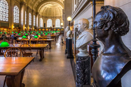 The architecture of The Boston Public Library in Massachusetts, USA.のeditorial素材