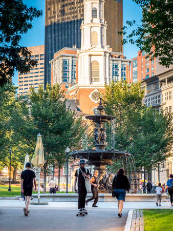 The historic architecture of Boston in Massachusetts, USA.のeditorial素材