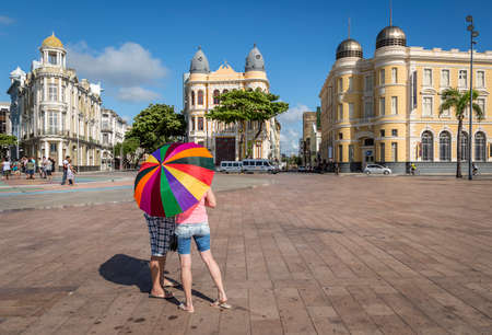 The colonial architecture of Recife in Pernambuco, Brazil.のeditorial素材