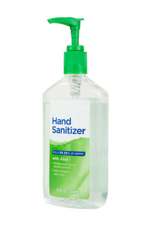 Bottle of Hand Sanitizer isolated on white.の写真素材
