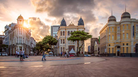 The colonial architecture of Recife in Pernambuco, Brazil.のeditorial素材