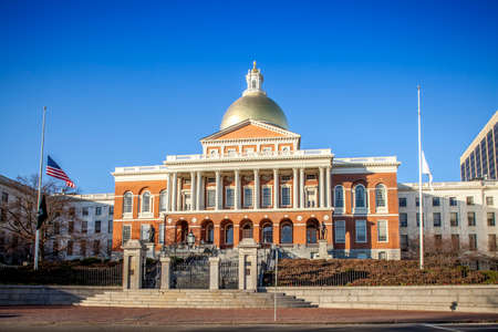 Massachusetts State House in Boston, MA, USA.のeditorial素材