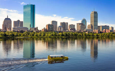 Panoramic view of Boston in Massachusetts, USA.の写真素材