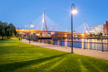 Boston in Massachusetts, USA with its iconic Zakim Bridge.の写真素材