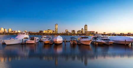 Panoramic view of Boston in Massachusetts, USA.の写真素材