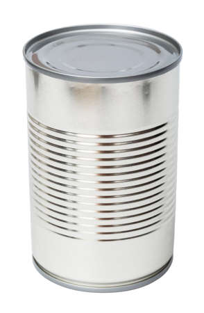A tin can on a white background.の写真素材
