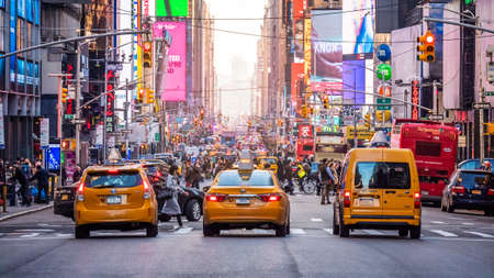 The iconic Times Square in New York city, USA.のeditorial素材