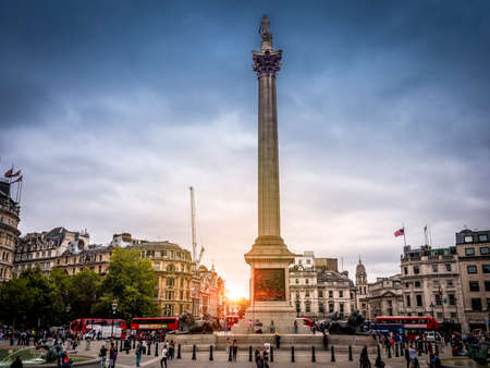 The iconic Trafalgar Square in London, UK.のeditorial素材