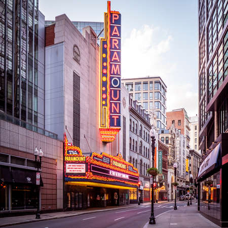 View of Boston in Massachusetts, USA at its theater district.のeditorial素材