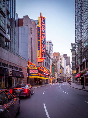 View of Boston in Massachusetts, USA at its theater district.のeditorial素材